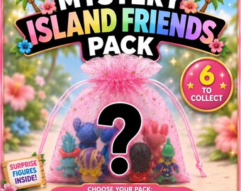 Mystery Island Friends Pack | 3D Printed Collectible Figures | Surprise Blind Bag | Tropical Inspired Miniatures | Choose 1, 3 or 5