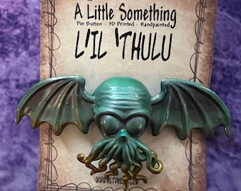 Hand Painted Cthulhu Pin or Magnet: 3D Resin Print