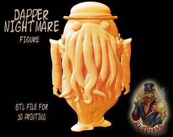 Dapper Nightmare Figure STL for 3d printing, digital download, cthuhlu, silly, cute,