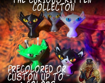 The Curious Kitten Collection: Color 3D Printed Cartoon Cat Figures