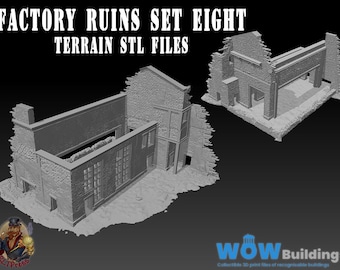 Ruined Factory Terrain Set: STL Files for 3D Printing (Digital Download)