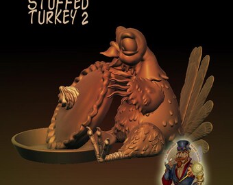 Stuffed Turkey 2 STL: 3D Printing Thanksgiving Decor (Digital Download)