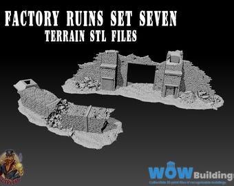 Ruined Factory Terrain Set 7 STL - WOWBuildings (Digital Download)