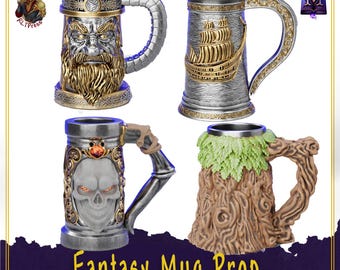 3D Printed Fantasy Mug Prop: Tabletop Gaming Decor