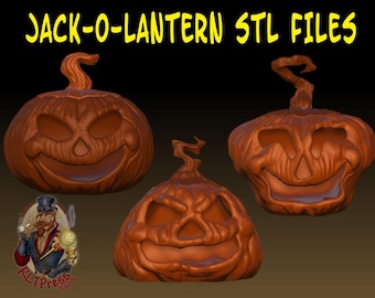 Jack O Lantern STL Files: Halloween Pumpkin Set (Digital Download)