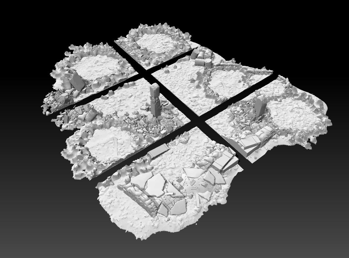 Battlefield Craters 3D Printed Terrain - Tabletop RPG & Wargame Scenery For 28mm Miniatures - View #11
