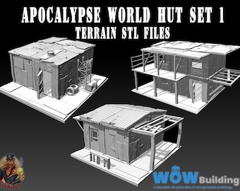Apocalypse World Hut Set 01 Terrain STLs: Wargame 3D Prints (Digital Download)