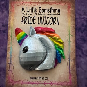 3D Printed Pride Unicorn Pin: Iridescent Rainbow Magnet
