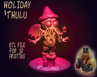 Holiday Cthulhu STL Model, 3D Printing Figure (Digital Download)