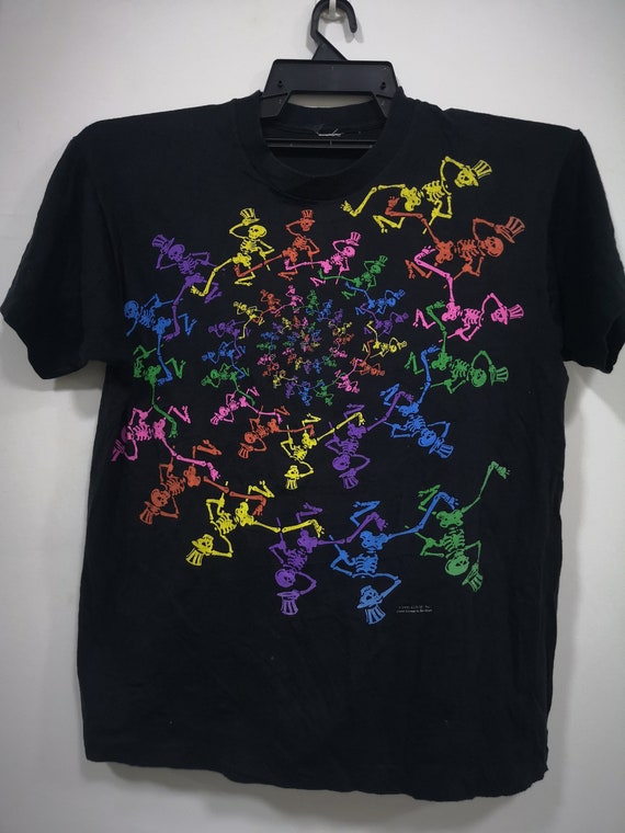 Rare ! Vtg GRATEFUL DEAD Dancing Skeleton 1990 Lic