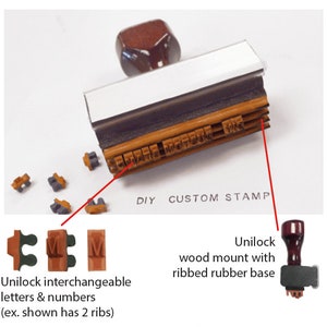 CUSTOM DIY STAMP/Interchangeable Letters/Personalized Rubber Stamp/Create Your Own Custom Stamp/Stamp With Your Text/Make Your Own Stamp image 2