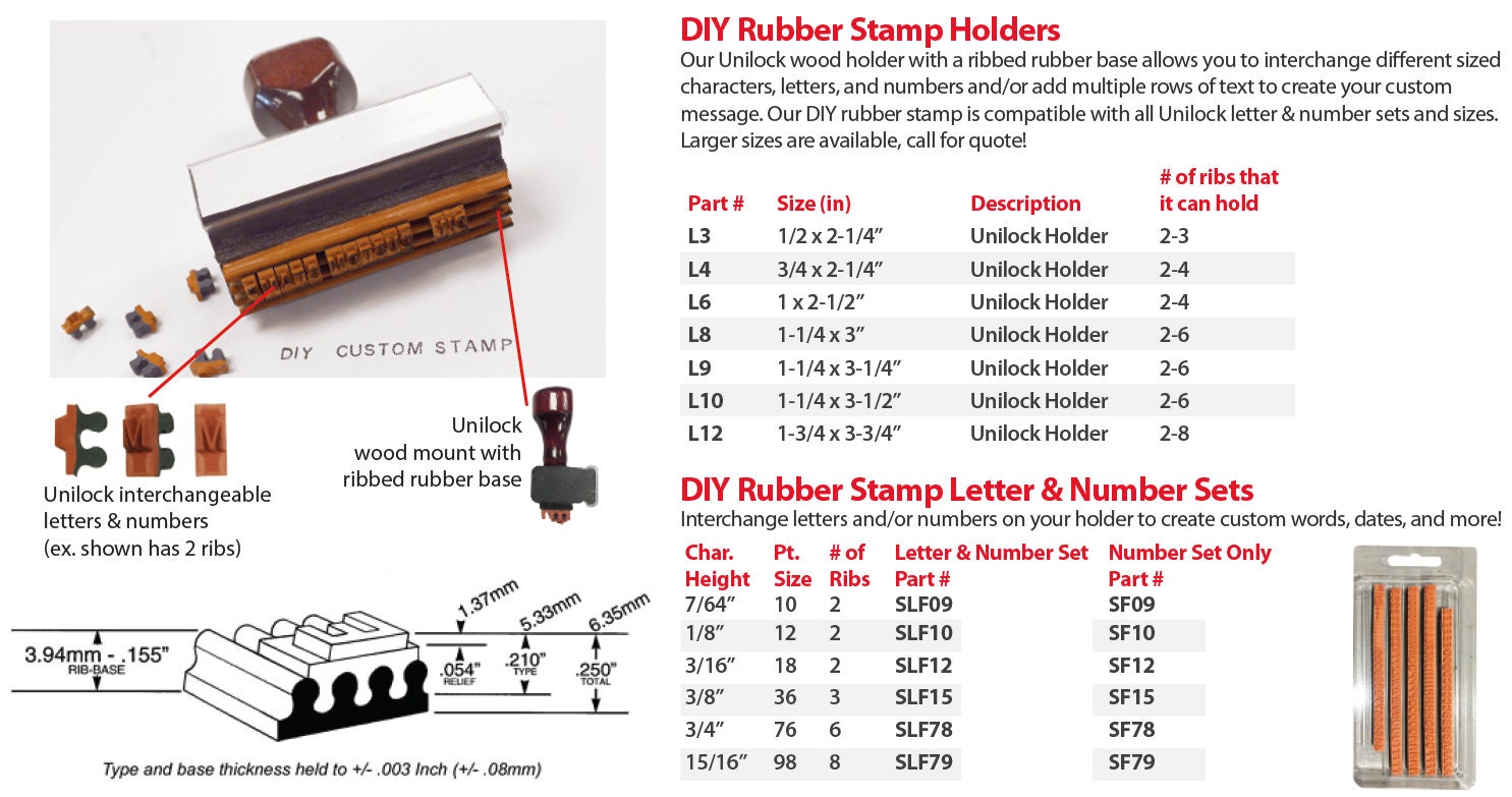 Numbering stamp 6 lines in 15mm │ rubber stamps │