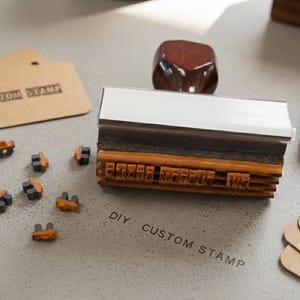 Personalized Custom Rubber Stamp | DIY Text Stamp with Interchangeable Letters | Business Logo Address Packaging Stamp | Create Your Own
