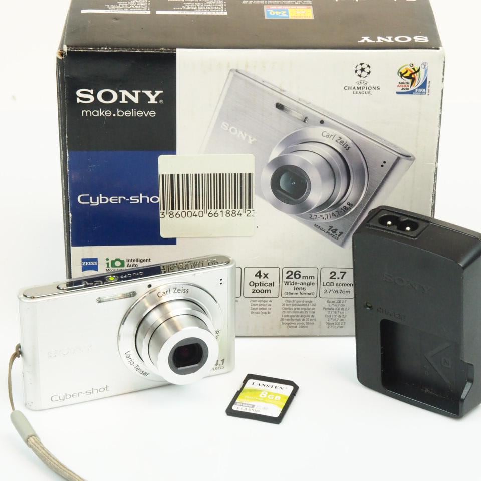 Sony Cybershot DSC-W320 Vintage Digital + 8GB Card! Carl Zeiss