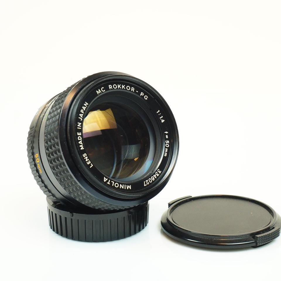Objectif Minolta MC Rokkor-PF 50mm f/1.7 – Monture MD + étui – Vintage - Photo, audio & vidéo