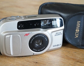 Minolta Riva Zoom 70, point and shoot for 35mm films