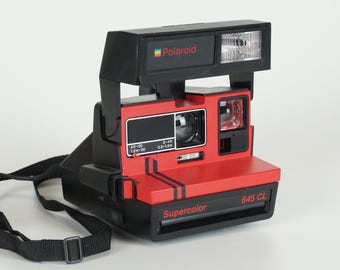 Vintage Polaroid Supercolor 645 CL Kamera, rot