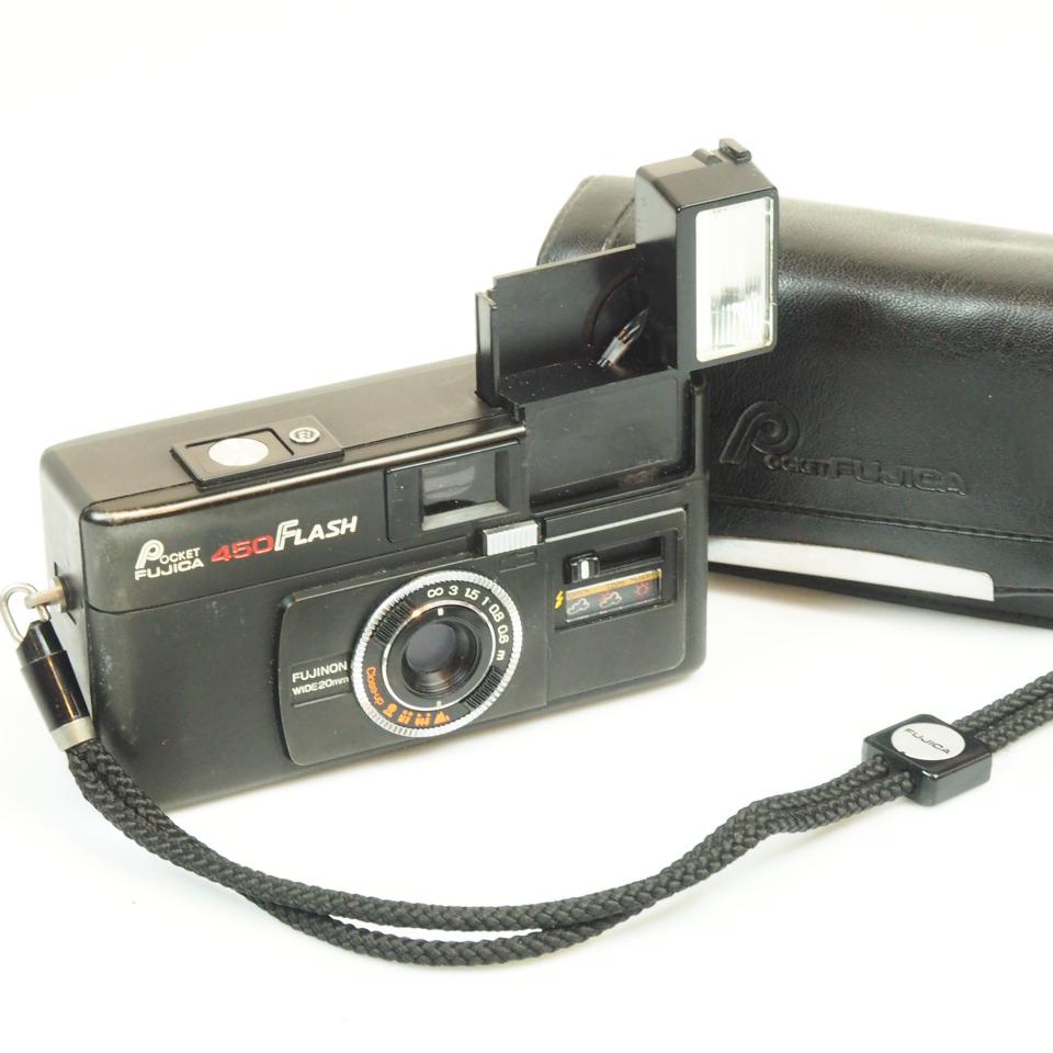 ポケットサイズのフジカ450フラッシュ、110フィルム用コンパクトカメラ