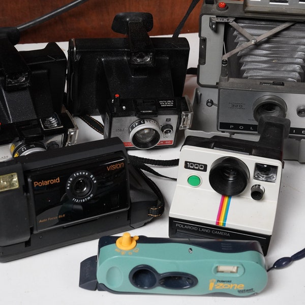 Polaroid and Kodamatic collectors items, various models