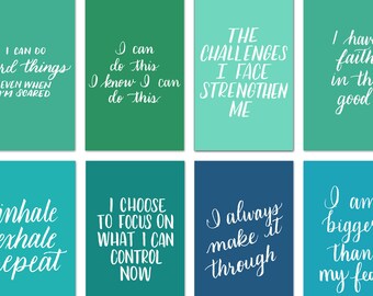 Printable Affirmations Cards for Anxiety | For Kids and Adults, Mood and Vision Boards, Stress Management