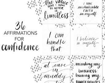 Printable Affirmation Cards for Confidence, Vision Board and Collage Cards, Digital Goodnotes Stickers