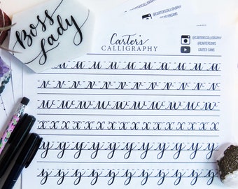 Modern Calligraphy Practice Sheets for Beginners
