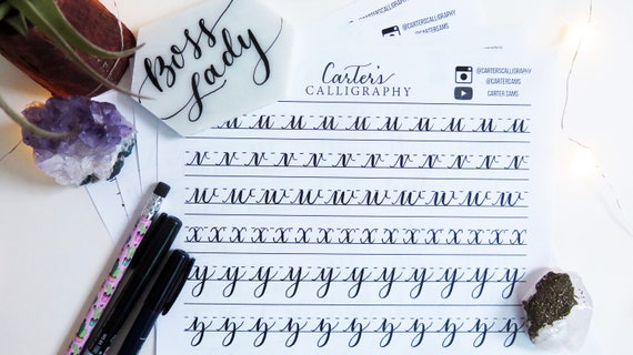 Modern Calligraphy Practice Sheets for Beginners