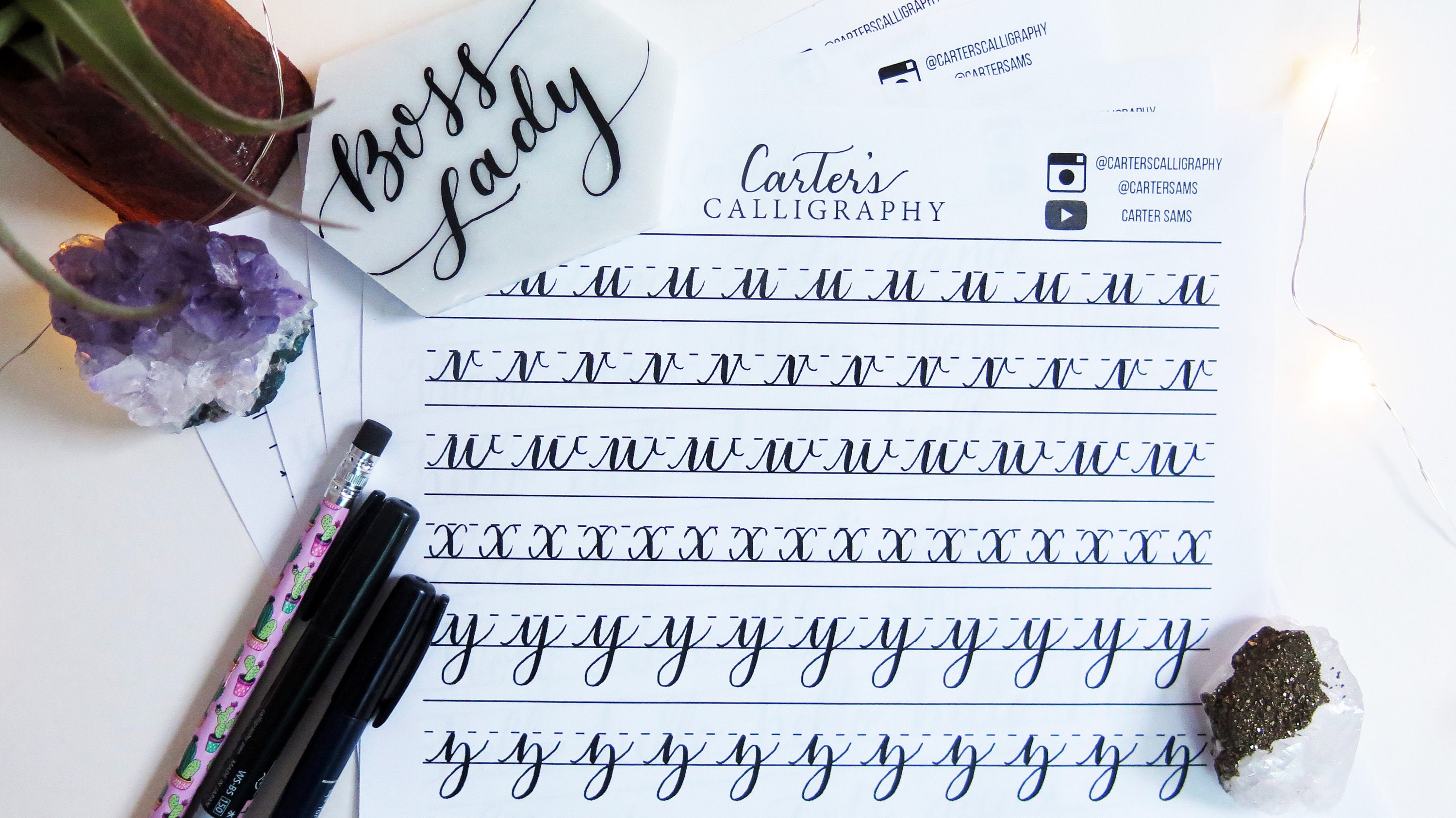 Modern Calligraphy Practice Sheets for Beginners