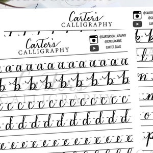 Moderna kalligrafiövningsblad för nybörjare bild 3