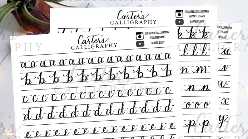 Moderna kalligrafiövningsblad för nybörjare bild 3