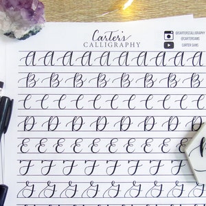 Moderne Kalligraphie Praxis Blätter, DIY Kalligraphie
