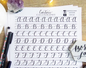 Modern Calligraphy Practice Sheets, DIY Calligraphy