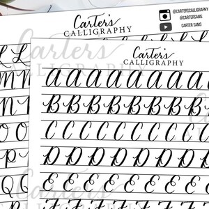 Moderna kalligrafiövningsblad för nybörjare bild 2