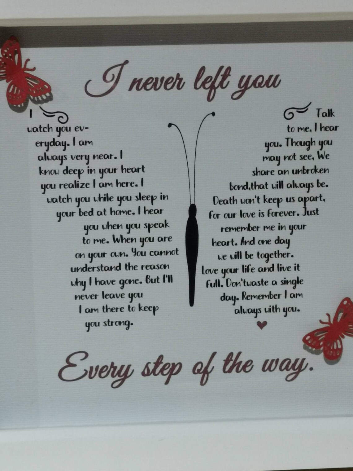 I never left you butterfly poem | Etsy