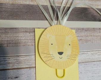Yellow lion paper clip