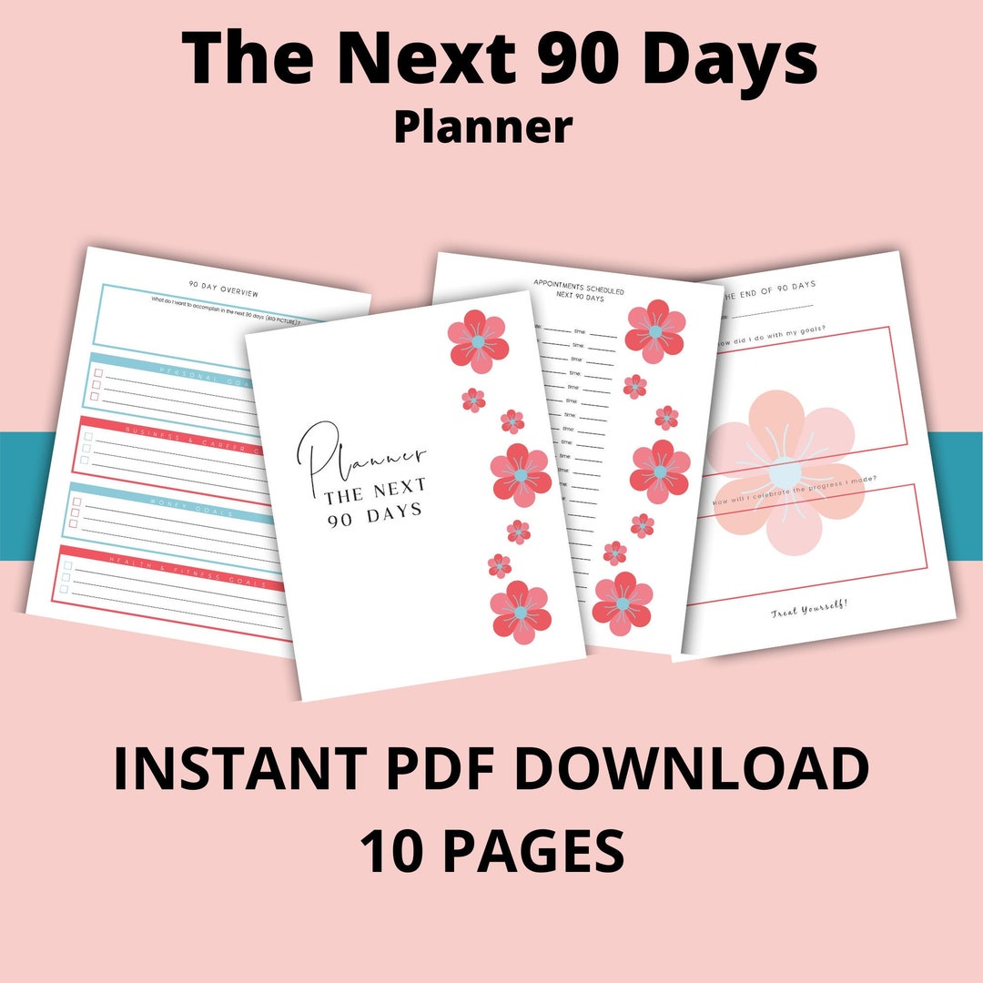 The Next 90 Days - Goal Tracker and Planner - PDF Printable - Etsy
