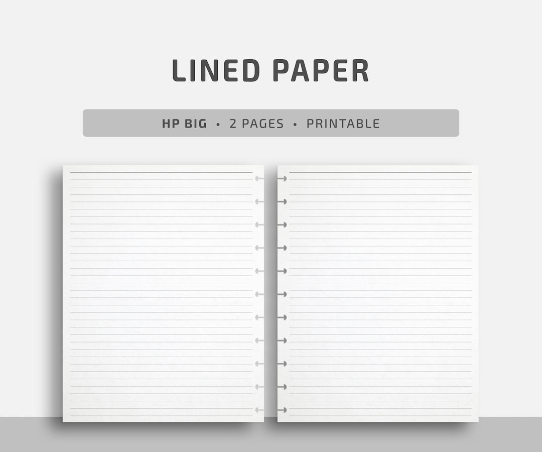 Lined Paper for Happy Planner Big HP Big Ruled Writing Etsy