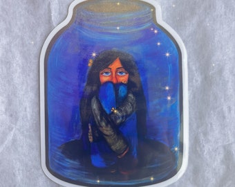 Girl in Butterfly Jar Sticker