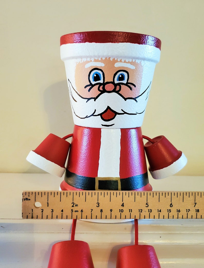 Santa Claus Clay Pot People Christmas Planter Decor and Candy | Etsy