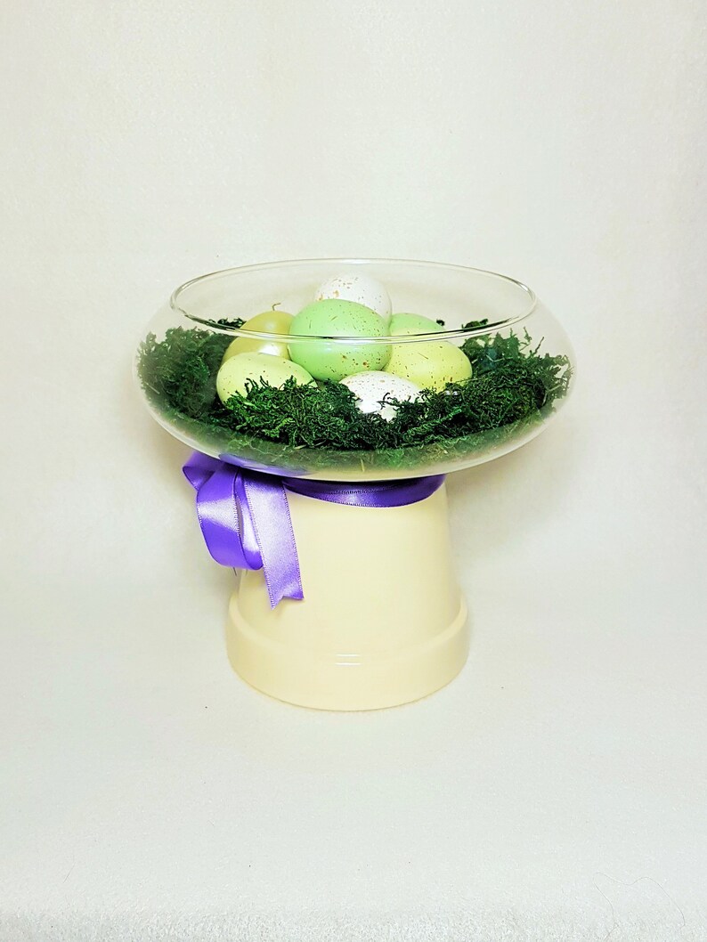 Easter Egg Table Centerpiece in Green and Gold