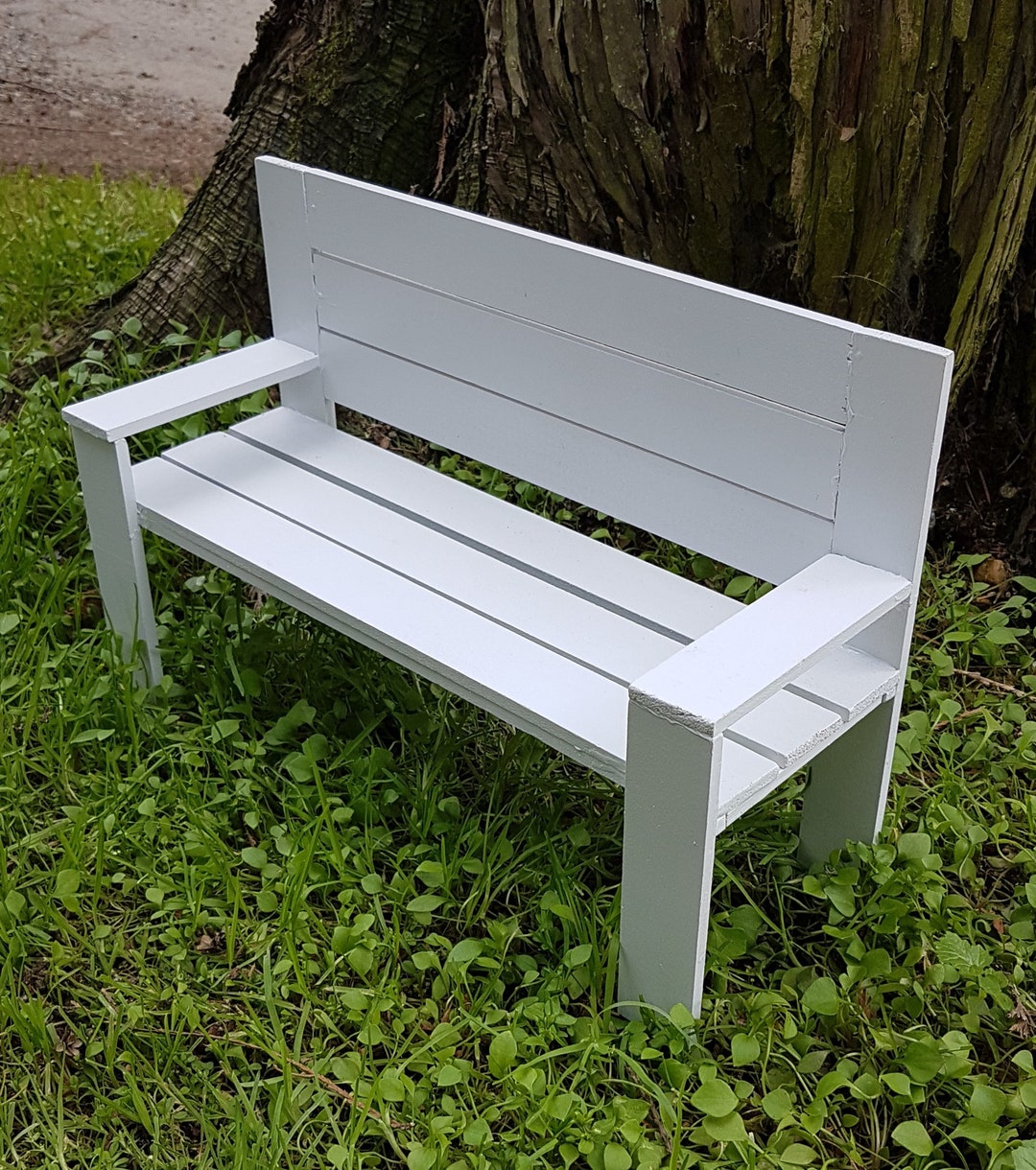 Garden Bench Miniature for Pot People, Doll Furniture, Photo Prop
