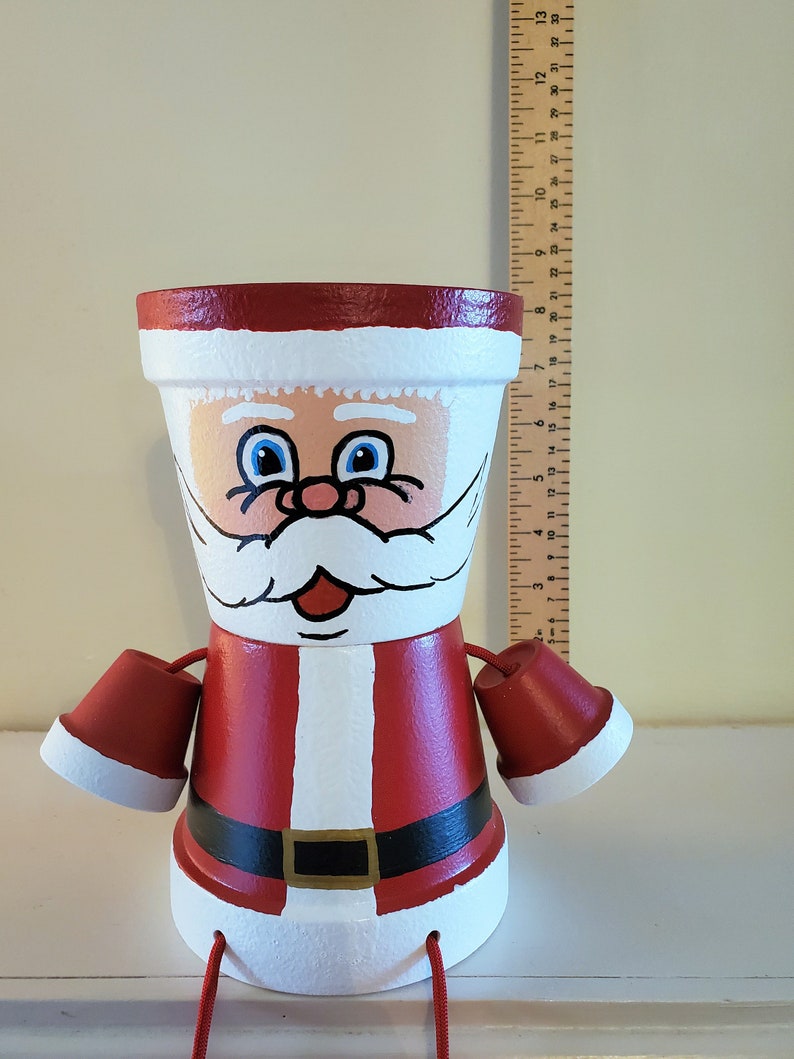 Santa Claus Clay Pot People Christmas Planter Decor and Candy | Etsy