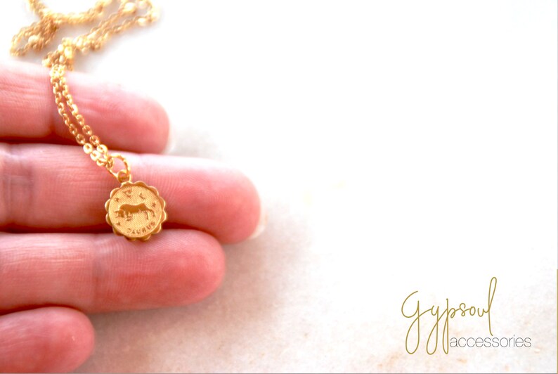 Birthday gift Bridesmaid Gift Simple Necklace Tiny Zodiac Charm Necklace Layering Necklace Dainty Gold Necklace Gold Wedding Jewelry
