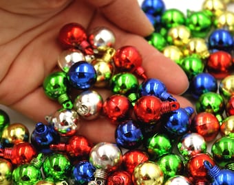 Christmas Ornaments 10 or 20 Pk Miniature 3/4&quot; Mixed Color for Tiny Tree, 1:6 Scale Dollhouse, Mini Wreath, Craft - Shatter Proof