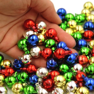 Mini Christmas Ornaments: 3/4&quot; Mixed Color Shatterproof Balls, Dollhouse Crafts (10 or 20 Pk)
