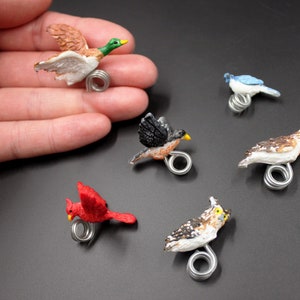 Miniature Bird Figures: Cardinal, Finch, Bluebird - Fairy Garden Decor (2 or 3 Pk)