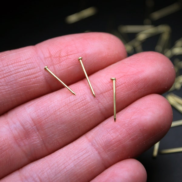 Micro Nails 200 Pk Silver or Gold Extra Tiny Metal Nails for Miniature Dollhouse, Small Wood Working Projects, Doll Making, Sequin Pins