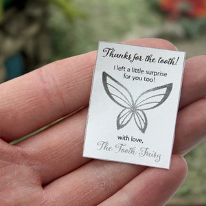 Note de fée des dents PNG, JPG, PDF à téléchargement immédiat - Remerciement miniature à imprimer à la maison - Petit message imprimable dent perdue