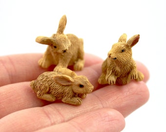 Rabbit Miniature Bunny for Fairy Garden Choose 1 of 3 Light - Etsy