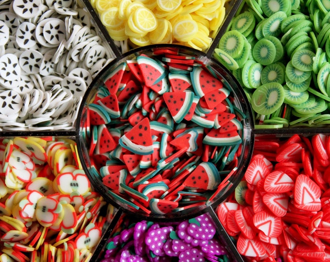 Fruit Slices 300 Pk Surprise Polymer Clay Mix for Nail Art, Dollhouse